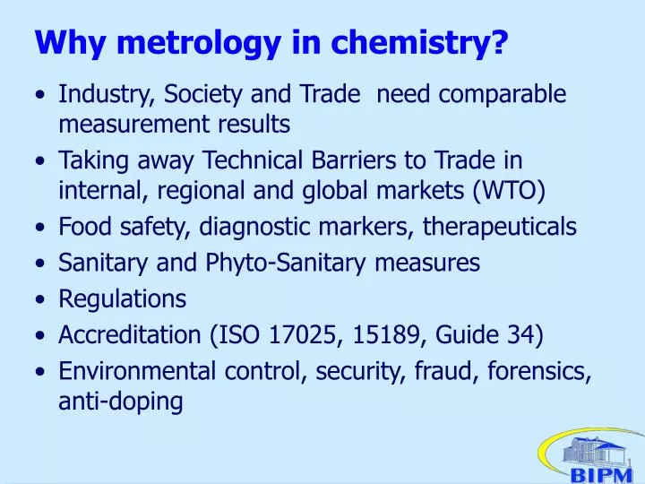 why metrology in chemistry
