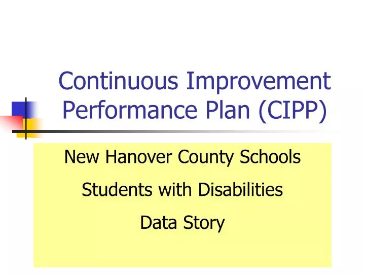 continuous improvement performance plan cipp