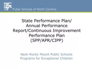 Nash-Rocky Mount Public Schools Programs for Exceptional Children