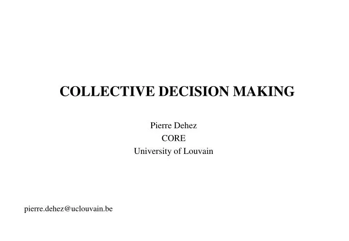 collective decision making