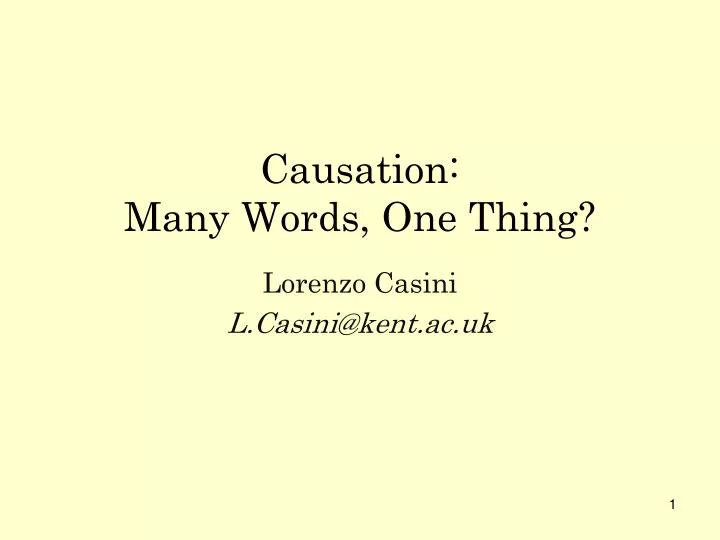 causation many words one thing