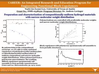 CAREER: An Integrated Research and Education Program for Engineering Functional Block Copolymers