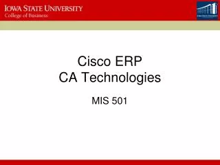 Cisco ERP CA Technologies