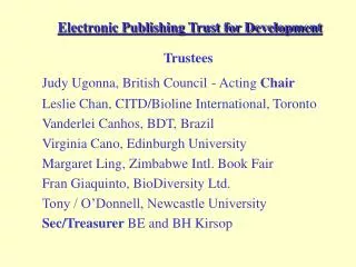 Electronic Publishing Trust for Development