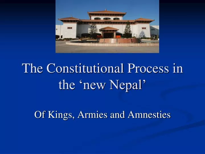 the constitutional process in the new nepal