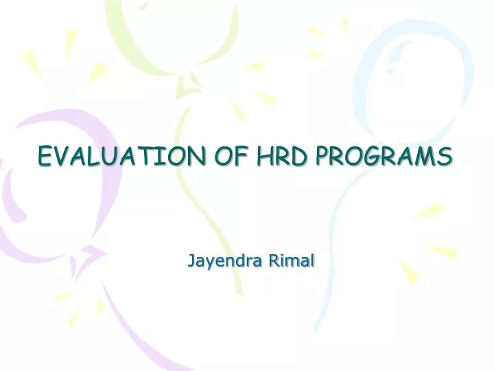 evaluation of hrd programs