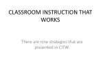 CLASSROOM INSTRUCTION THAT WORKS - slide 1