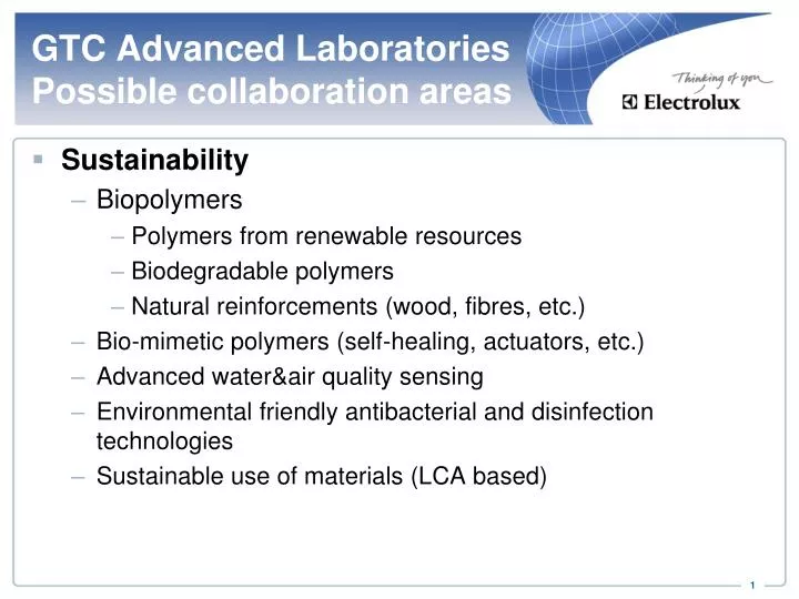 gtc advanced laboratories possible collaboration areas