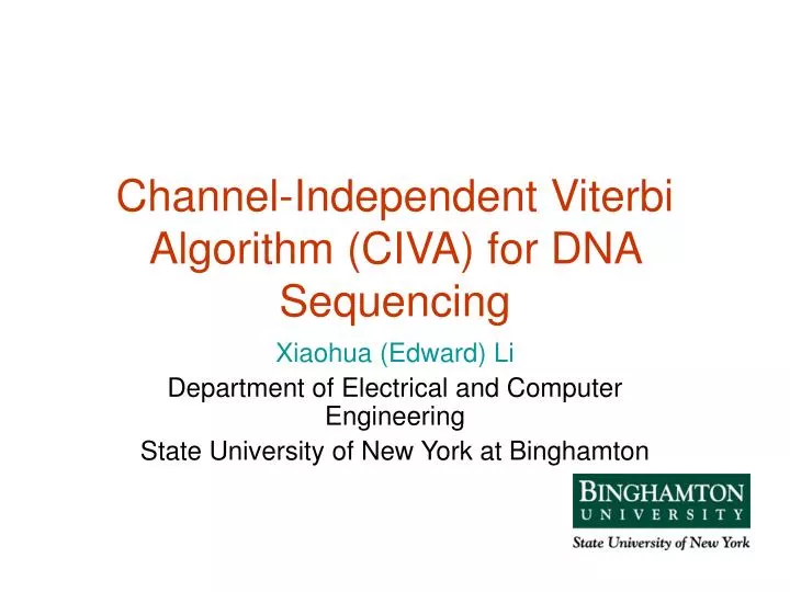 channel independent viterbi algorithm civa for dna sequencing