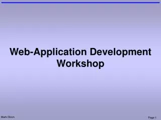 Web-Application Development Workshop
