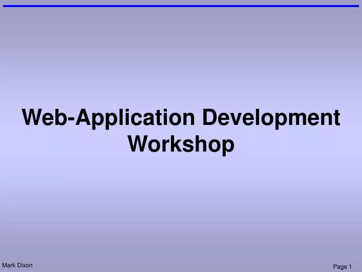 web application development workshop