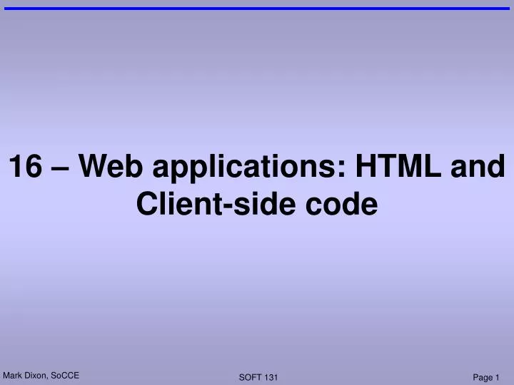 16 web applications html and client side code