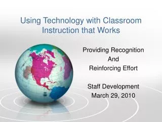 Using Technology with Classroom Instruction that Works