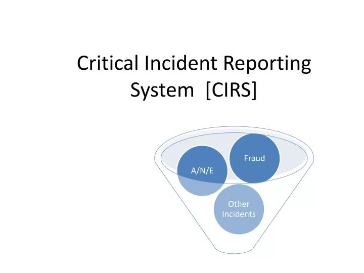 critical incident reporting system cirs