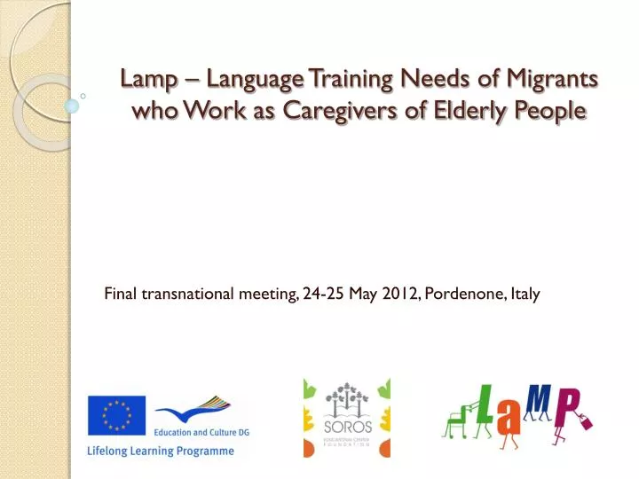 lamp language training needs of migrants who work as caregivers of elderly people