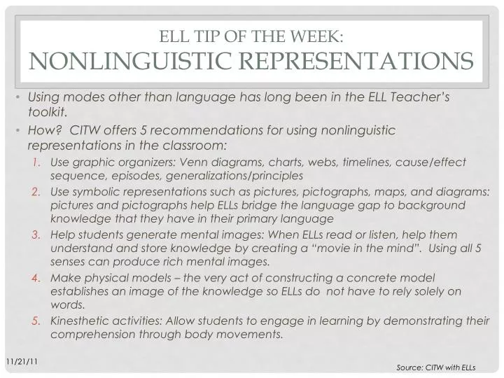 ell tip of the week nonlinguistic representations