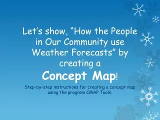 Let’s show, “How the People in Our Community use Weather Forecasts” by creating a Concept Map !