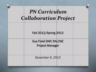 PN Curriculum Collaboration Project