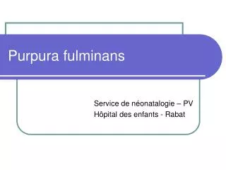 purpura fulminans