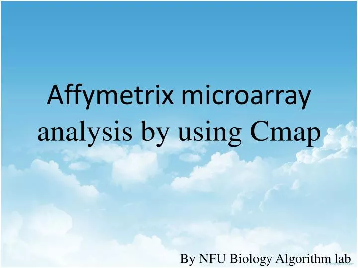 affymetrix microarray analysis by using cmap