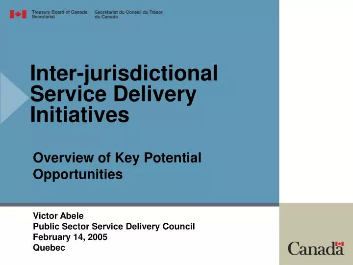 inter jurisdictional service delivery initiatives