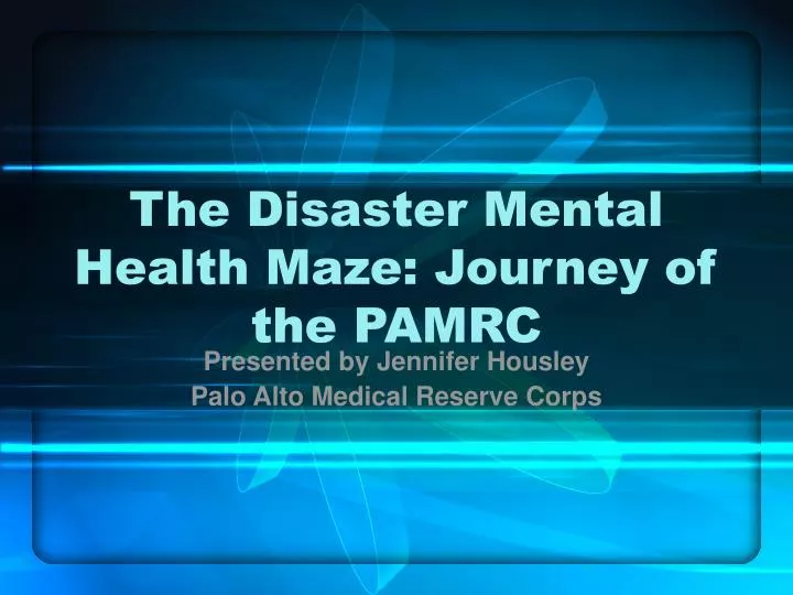 the disaster mental health maze journey of the pamrc