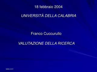 18 febbraio 2004 universit della calabria