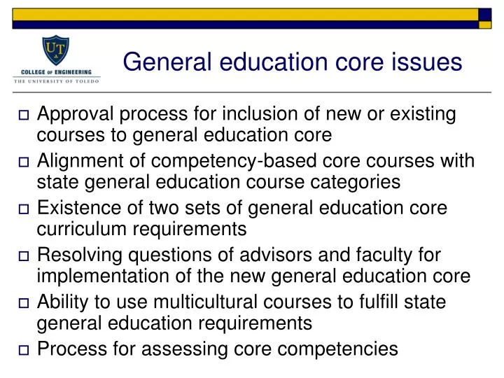general education core issues