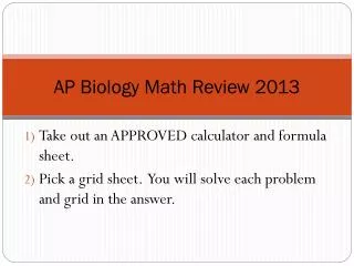 AP Biology Math Review 2013