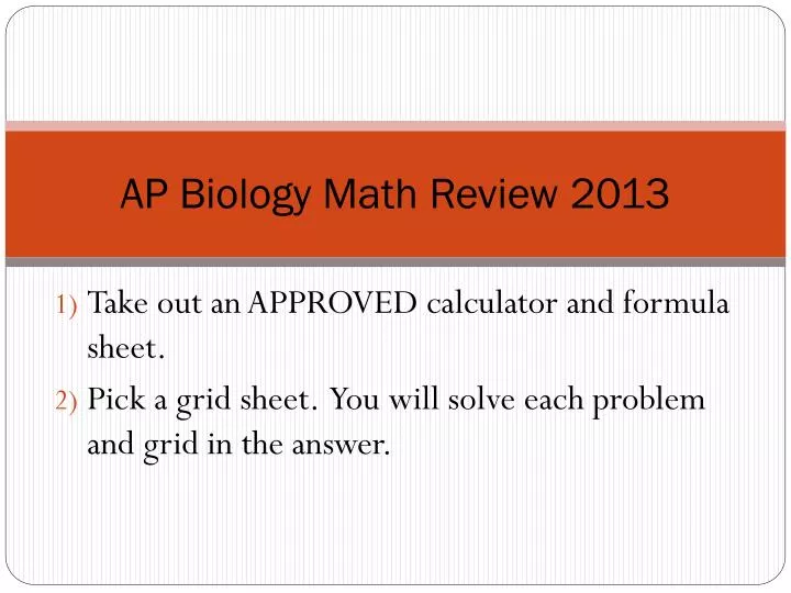 ap biology math review 2013