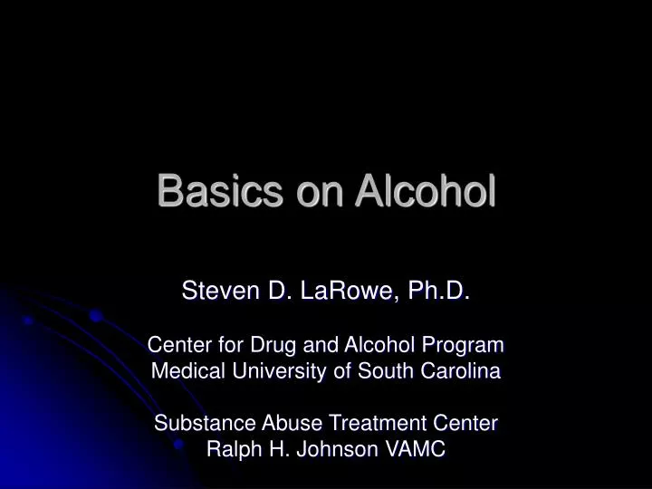 basics on alcohol