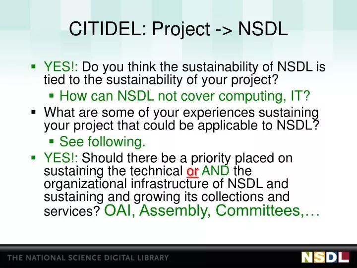 citidel project nsdl