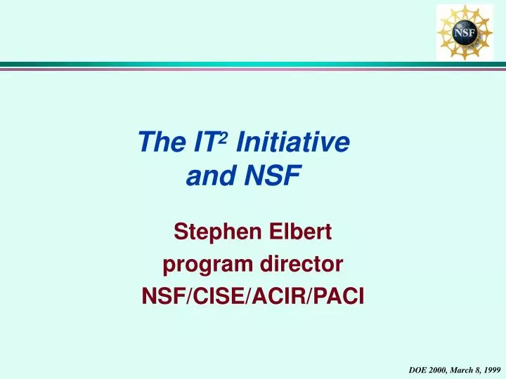 the it 2 initiative and nsf