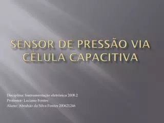 sensor de press o via c lula capacitiva