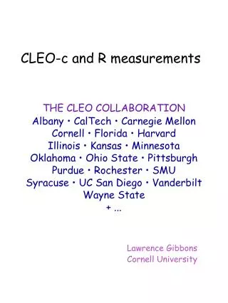 CLEO-c and R measurements