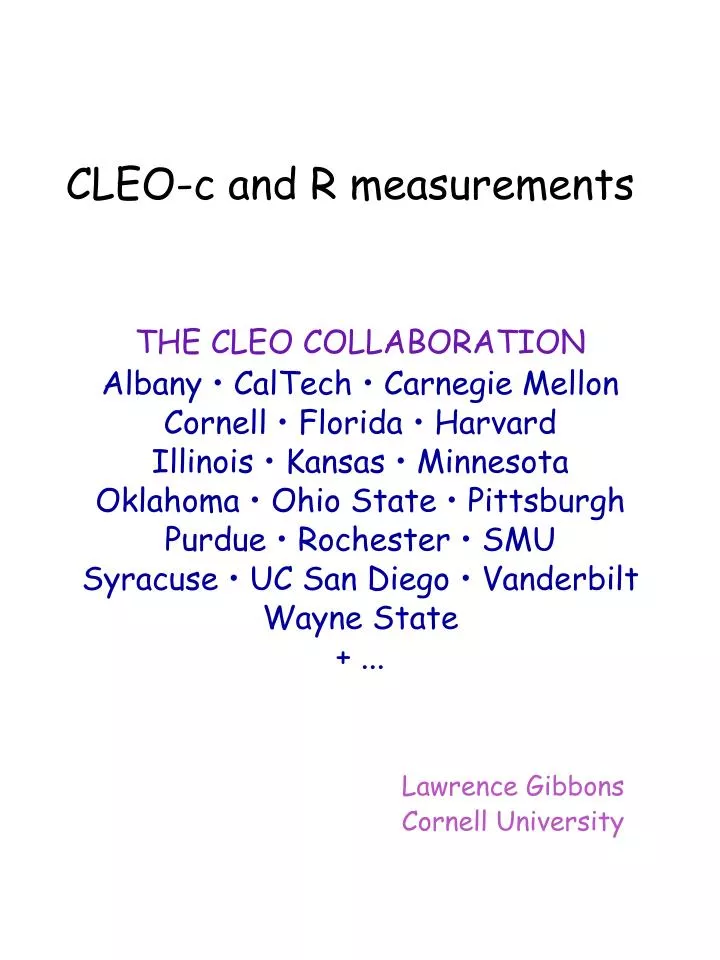 cleo c and r measurements