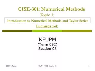 KFUPM (Term 092) Section 08