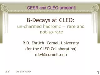 B-Decays at CLEO: un-charmed hadronic — rare and not-so-rare