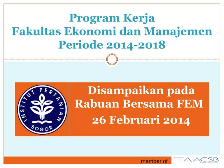program kerja fakultas ekonomi dan manajemen periode 2014 2018
