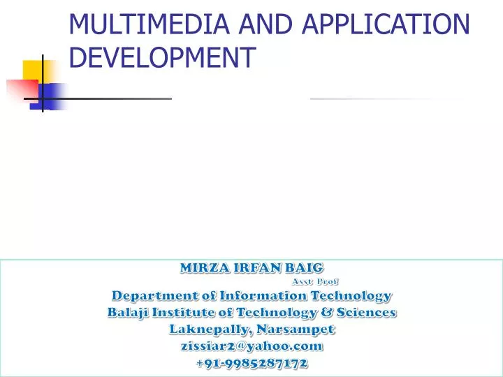 multimedia and application development