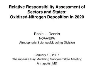 Relative Responsibility Assessment of Sectors and States: Oxidized-Nitrogen Deposition in 2020
