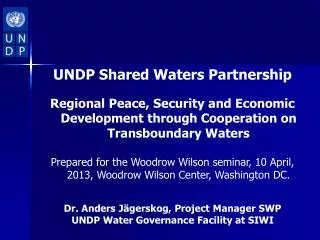 UNDP Shared Waters Partnership
