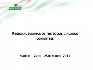 Régional seminar of the social dialogue committee