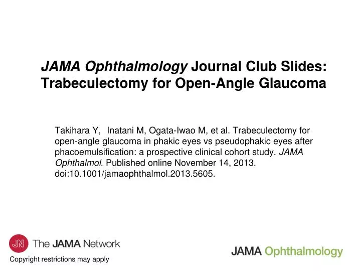 jama ophthalmology journal club slides trabeculectomy for open angle glaucoma