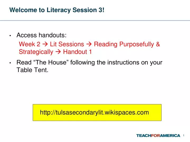 welcome to literacy session 3