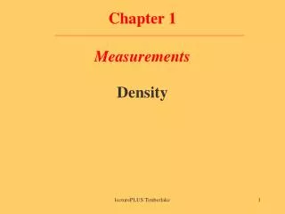 Chapter 1 Measurements