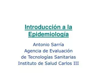 introducci n a la epidemiolog a