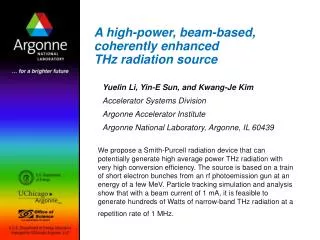 A high-power, beam-based, coherently enhanced THz radiation source