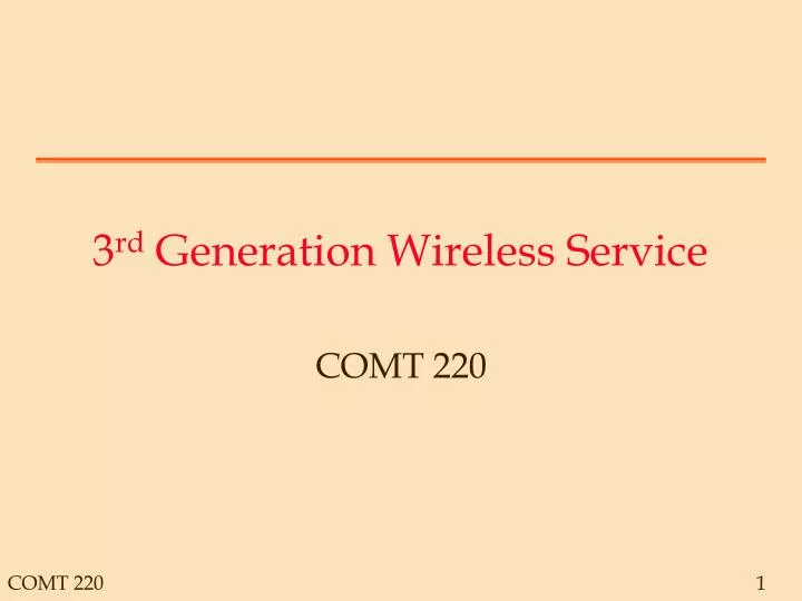 3 rd generation wireless service