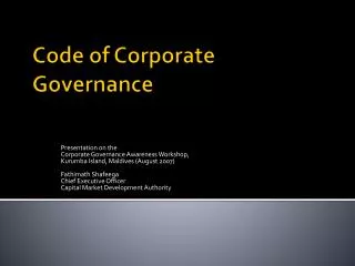 code of corporate governance